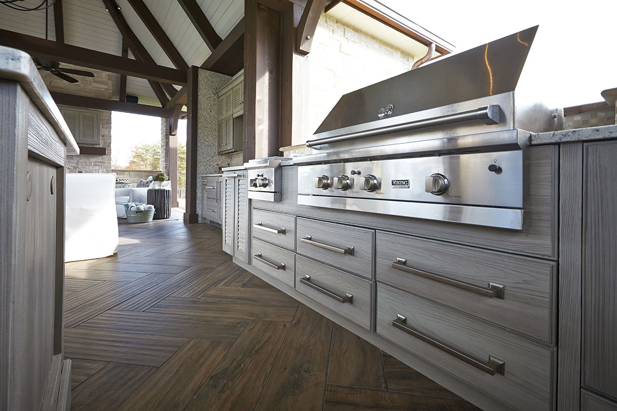 NatureKast outdoor summer kitchen cabinets in Melbourne FL. Cabinet installation by Hammand Kitchens & Bath