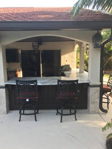 Outdoor kitchen cabinet and countertop installation in Melbourne FL by Hammond Kitchens & Bath