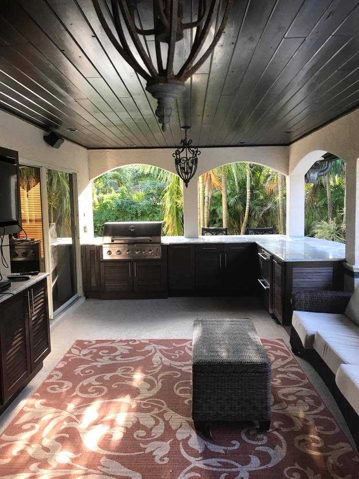 Outdoor kitchen cabinet and countertop installation in Melbourne FL by Hammond Kitchens & Bath