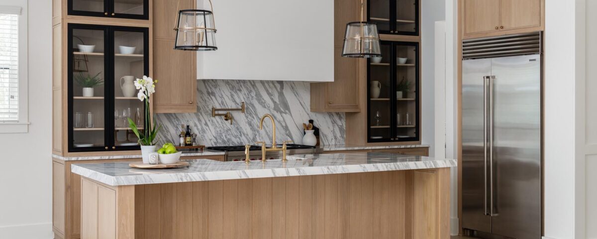 White Rift Oak Cabinets in Straw Finish Shiloh Cabinetry Design by Hammond Kitchens and Bath Melbourne Tampa